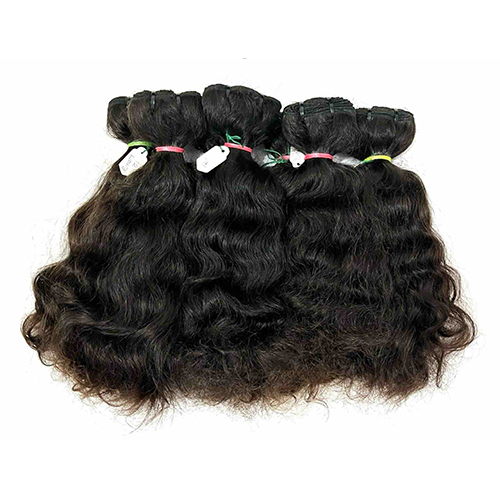 12 inch Remy Single Drawn Machine Weft Wavy Hair