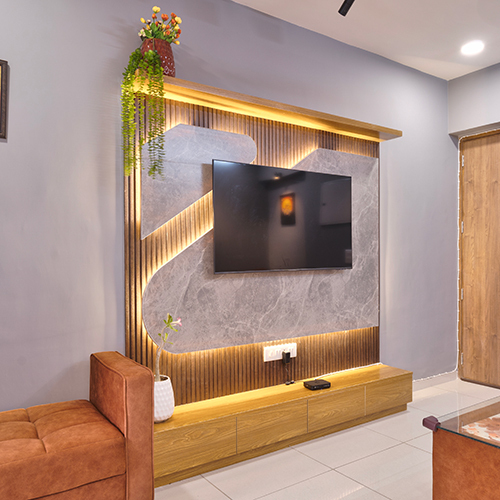 Premium Texture Tv Cabinet - Finishing: Polished
