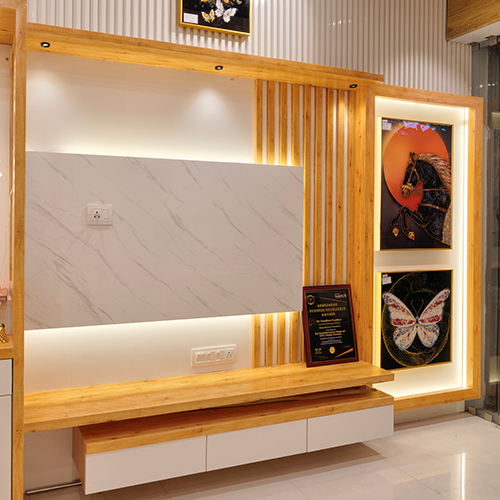 Premium Texture Tv Cabinet - Finishing: Polished