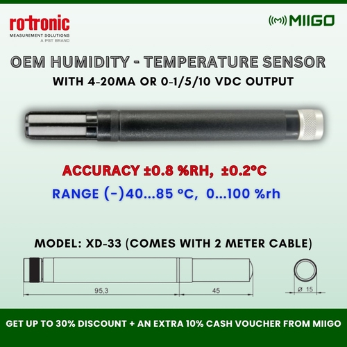 XD-33-HUMIDITY - TEMPERATURE SENSOR FROM ROTRONIC.