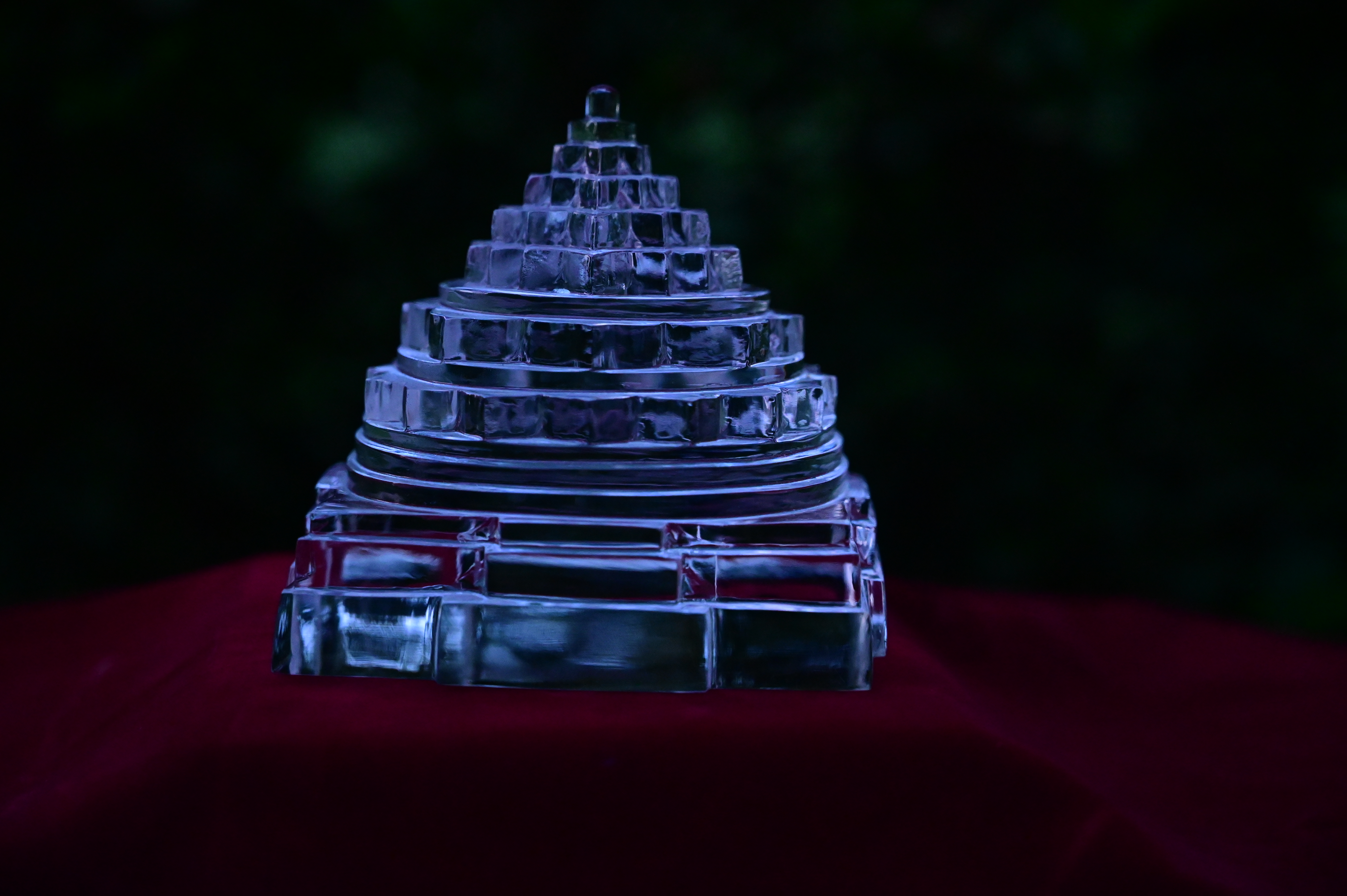 Natural Himachal Crystal Shree Yantra - 1 Foot Size, Eco-friendly, Scratch Resistant, Easy To Clean, Moisture Proof, Non Toxic, Washable, Temple Pooja Blessing For Lakshmi And Wealth Increase