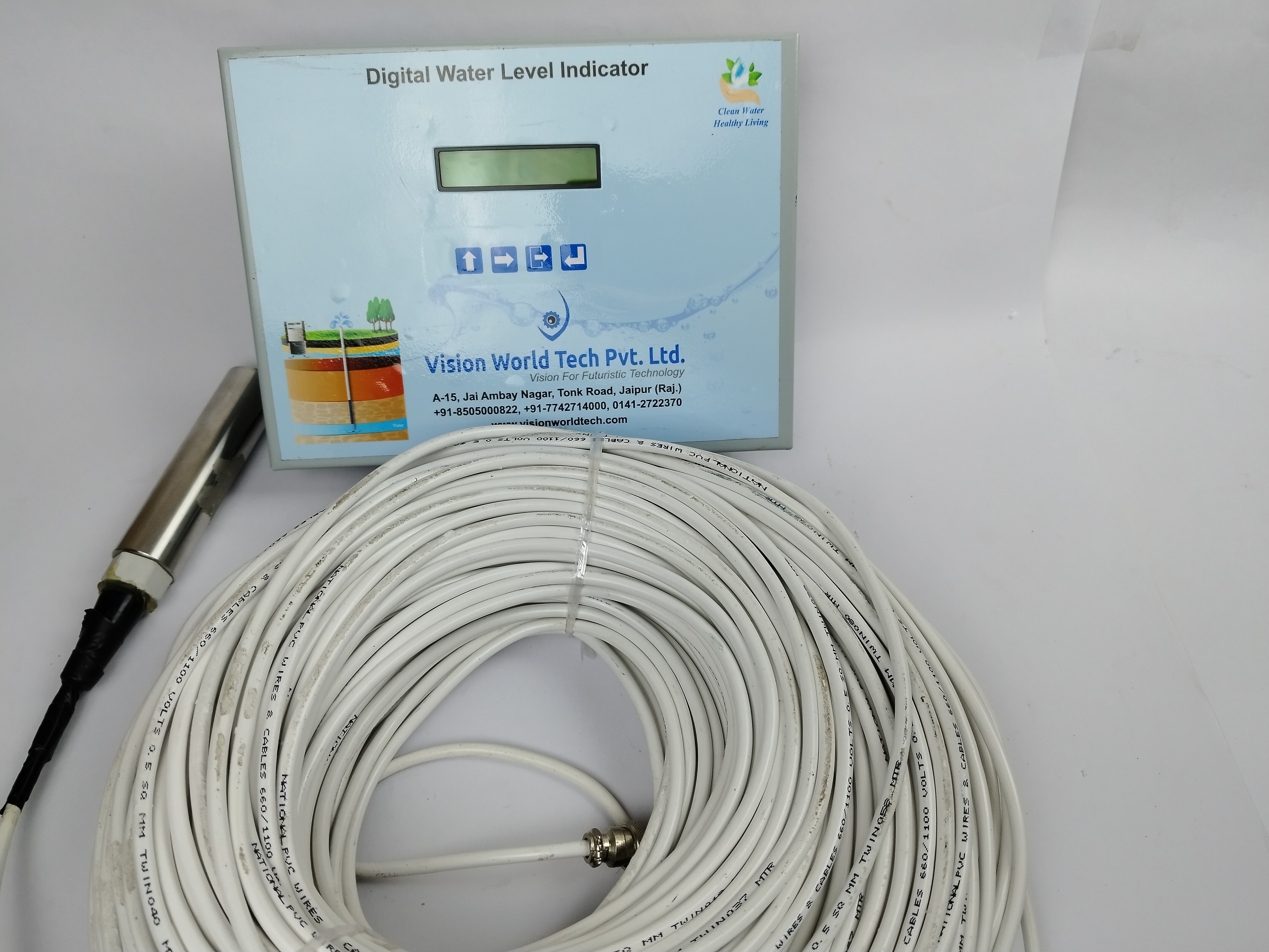 Piezometer With Digital Water Level Recorder - Ss316l, 20m Cable Length, Ip67 Protection | Led Display, Real-time Clock, Iot Enablement, 4g Connectivity, Datalogger