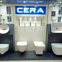 Cera Sanitary Fittings - High-quality Brass, Various Sizes Available, Silver & White Color, Glossy Finish, Rectangular Design