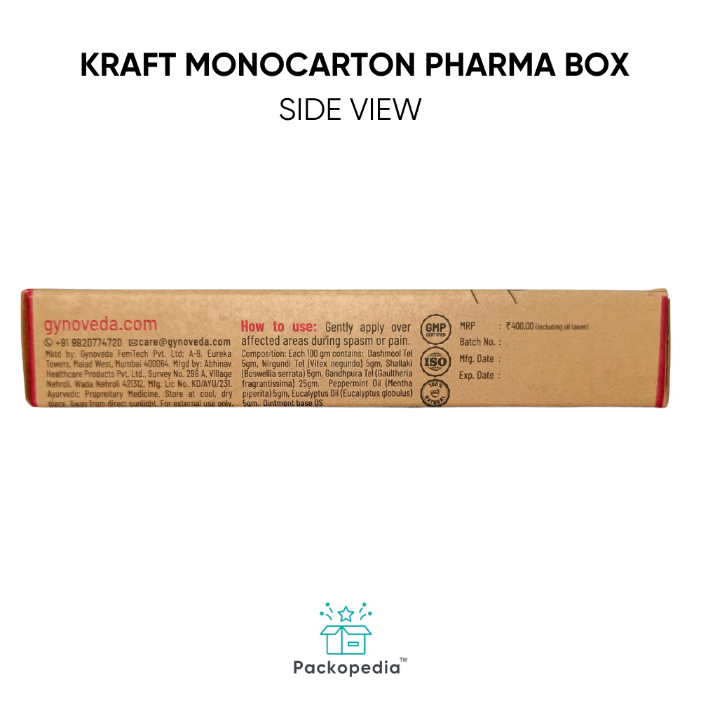 Kraft Mono carton Pharma Box