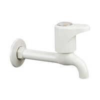 PTMT Water Tap - PVC Material, 15MM Size , Elegant Round-Shape in Satin White Finish - Durable and Easy to Install