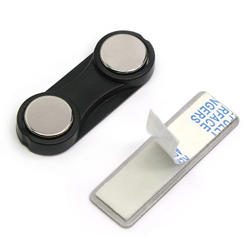 Half Round Plastic Badge Two Magnet