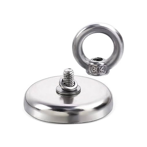 Snj 75 - D Hook Neodymium Fishing Magnets - Color: Silver