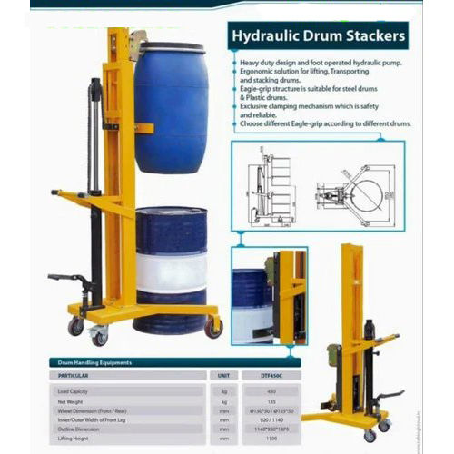 Hydraulic Drum Lifter Cum Tilter Semi Electrical - Material: Steel