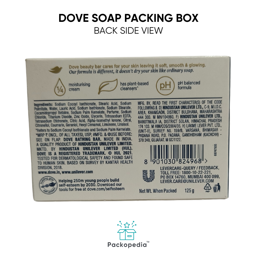 Dove Soap Packaging Box With Multicolor Printing - Color: Multicolour