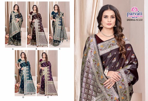 Parvati Multicolor Rapier Silk Saree -26004