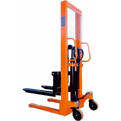 Hydraulic Manual Hand Stacker - New Strong Orange Design | 1 Year Warranty, Manual Power Source for Efficient Material Handling