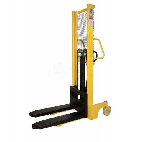 Hydraulic Pallet Stacker - Strong Yellow Finish | New Condition, 1 Year Warranty, Industrial Usage