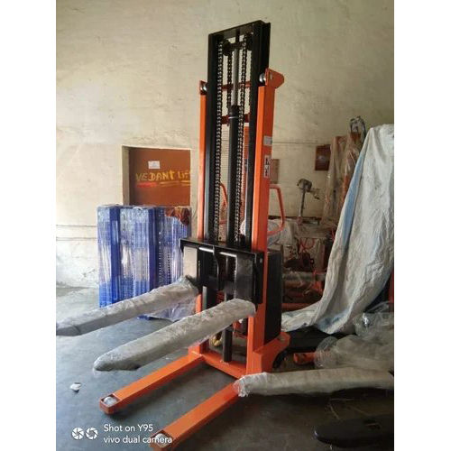 Hydraulic Pallet Stacker - 220-240V, Orange Color | Strong Material Handling Equipment, New with 1 Year Warranty