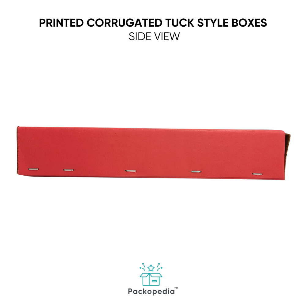 Printed 3 Ply Corrugated E-flute Tuck Style Carton Boxes - Rectangular Multicolour Design, Customized Color, Shape, Size With Laminated Coating