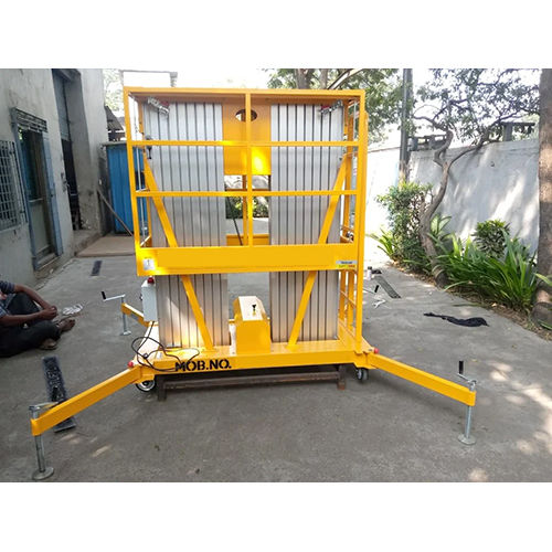 Dual Mast Aerial Work Platform - Color: Yellow