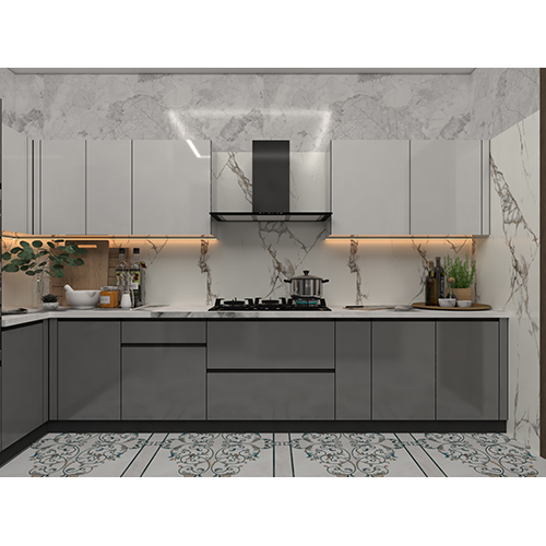 L Shaped Modular Kitchen - Brand Name: Jindal Steel