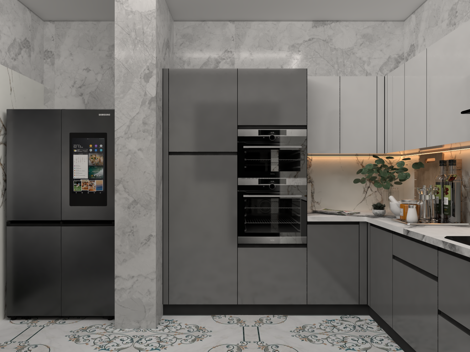 L Shaped Modular Kitchen