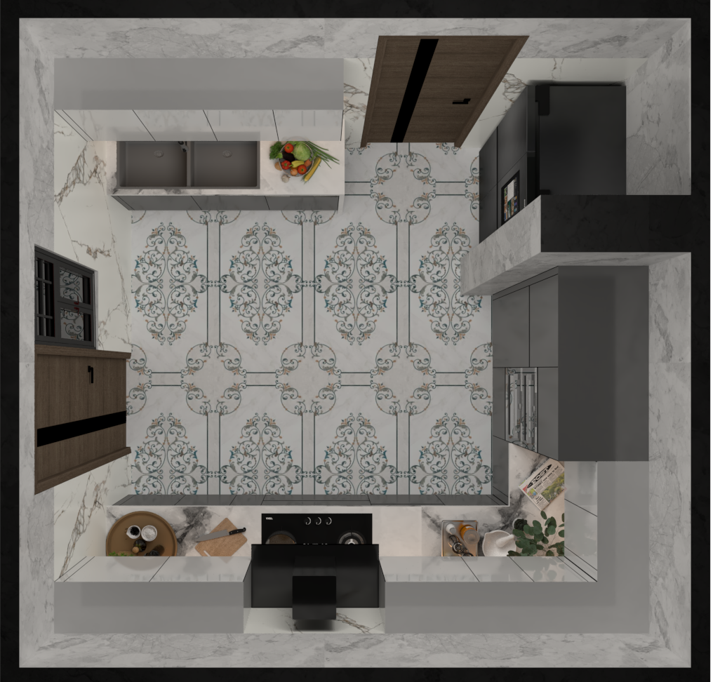 L Shaped Modular Kitchen