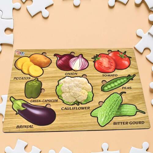 Wooden Vegetable Puzzle Learning Educational Boards