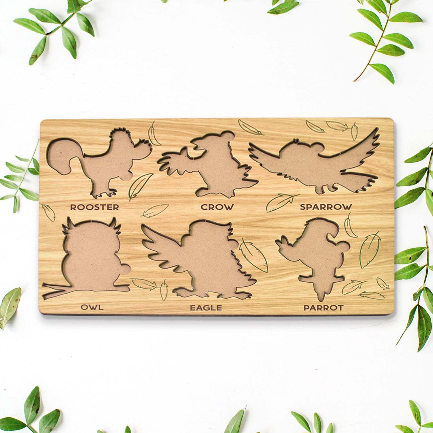 Wooden Bird Puzzle Learning Educational Boards