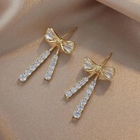 CherryBox Bow Earrings for Women Crystal