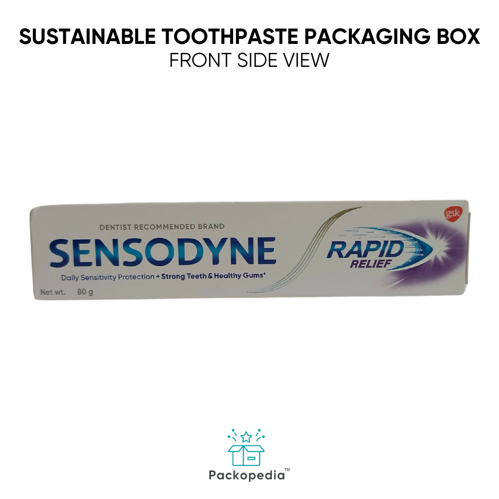 Sustainable Toothpaste Monocarton Packaging Box - Rectangle Shape, Multi-color Print With Laminated Finish | Customizable Size And Style, Embossed Printing For Food And Personal Care Use