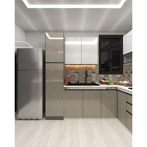 U Shaped Galvanized Steel Kitchen - Color: Natural