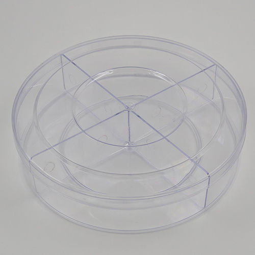 Cp 400 Small Pt Partition Round Container - Color: Transparent