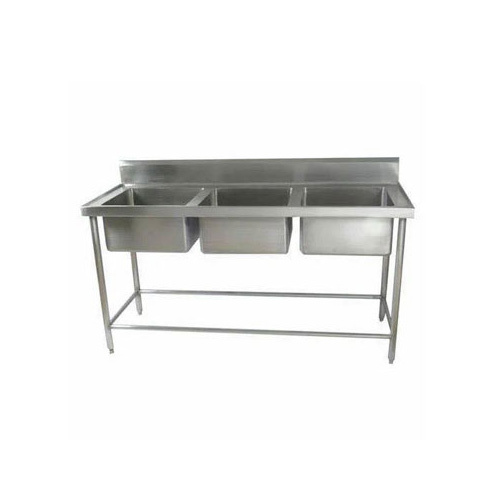 Commercial Kitchen Three Sink Unit