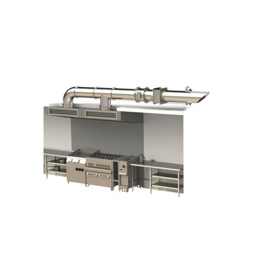 Commercial Kitchen Exhaust System - Color: Silver