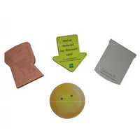 Green And Grey Die Cut Shaped Stick On Pads - High-quality Paper, 2x3 Inches, Unique Die Cut Design - Easy To Use, Ideal For Office Or School