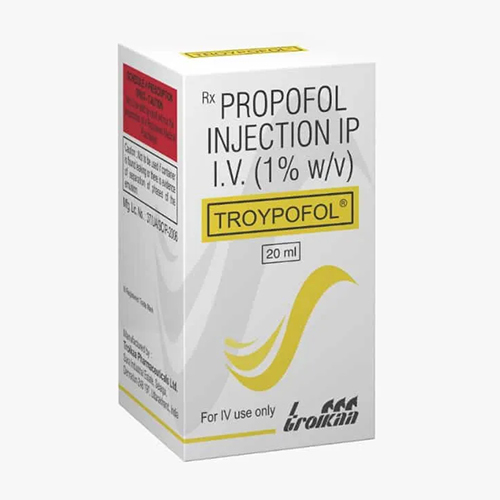 TROYPOFOL - Propofol Injection IP 1% W/V, 10 ML Vial | Drug Type: Injection, Physical Form: Powder, Storage: 25-30°C