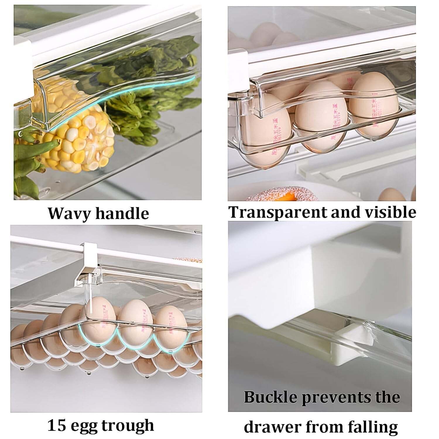 Egg Holder For Refrigerator Set Hanging Fridge Organizer Drawers