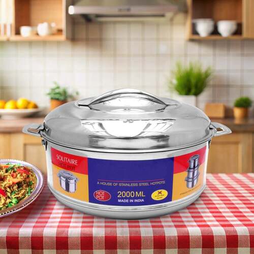 Royal Unique Hot Pot Stainless Steel Insulated Serving Casseroles