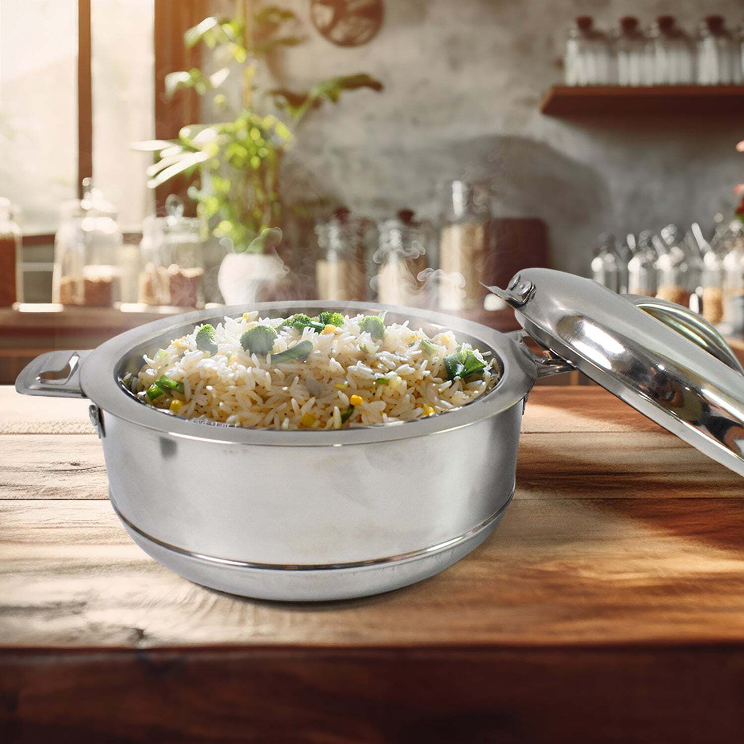 Royal Unique Hot Pot Stainless Steel Insulated Serving Casseroles