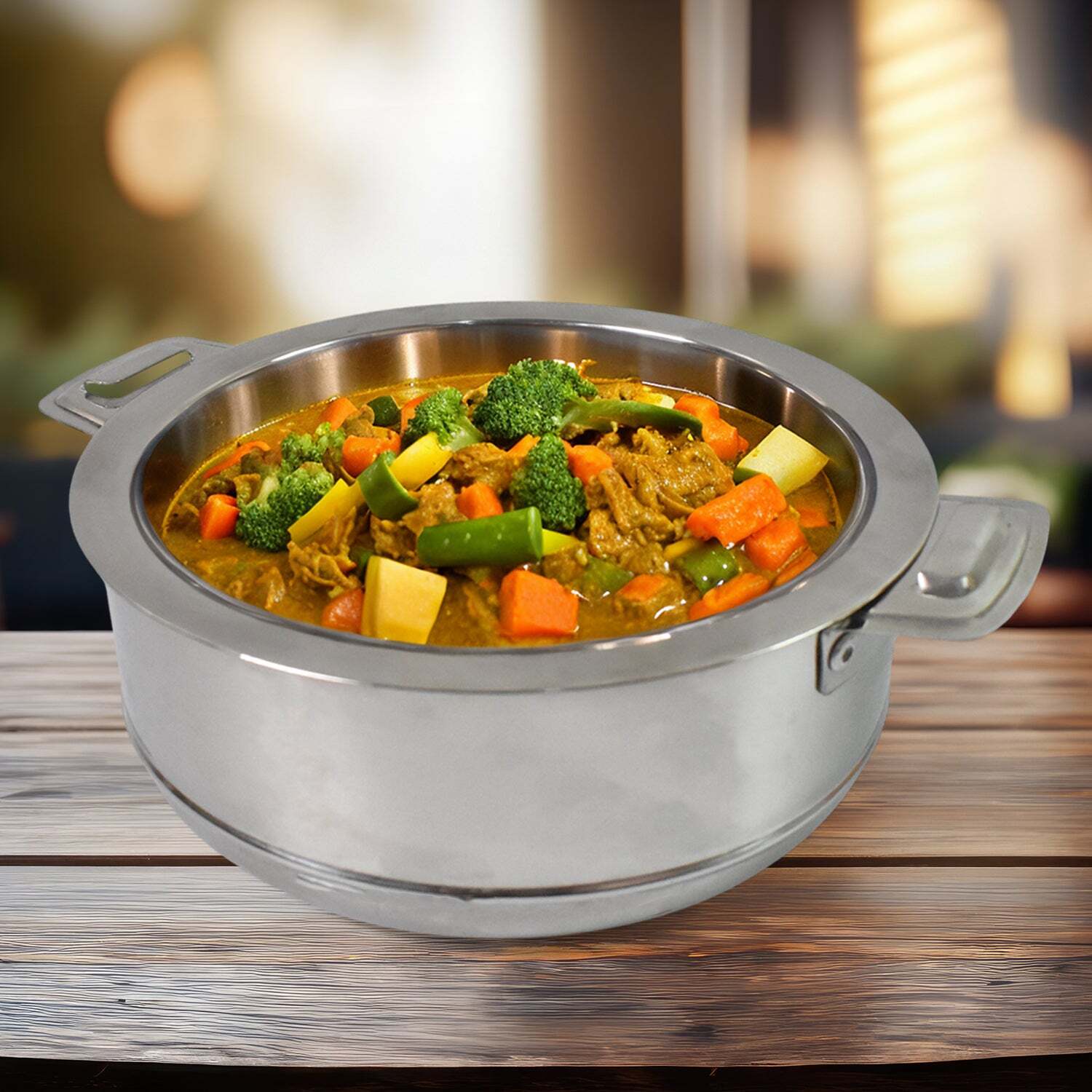 Royal Unique Hot Pot Stainless Steel Insulated Serving Casseroles