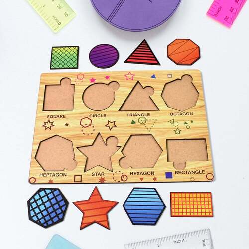 Wooden Triangles Puzzle Learning Educational Boards