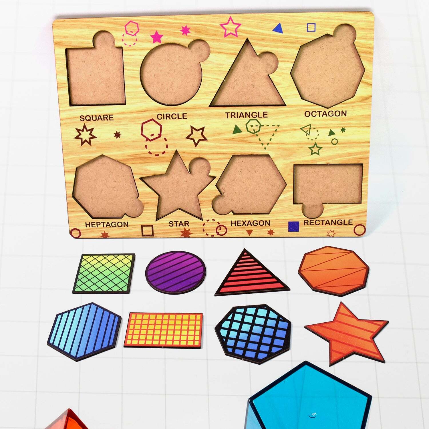 Wooden Triangles Puzzle Learning Educational Boards
