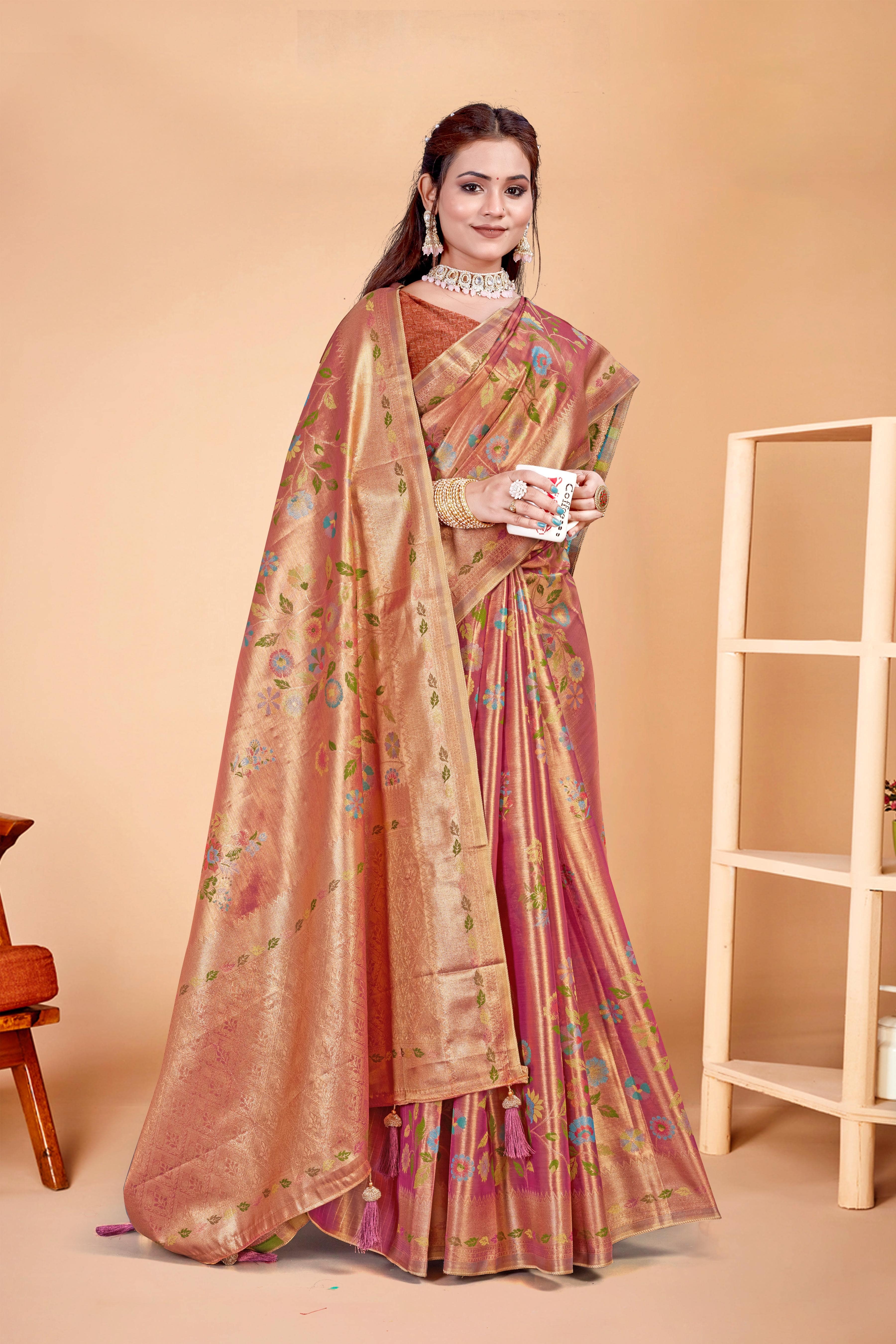 Parvati Multicolor Rapier Silk Saree -25918