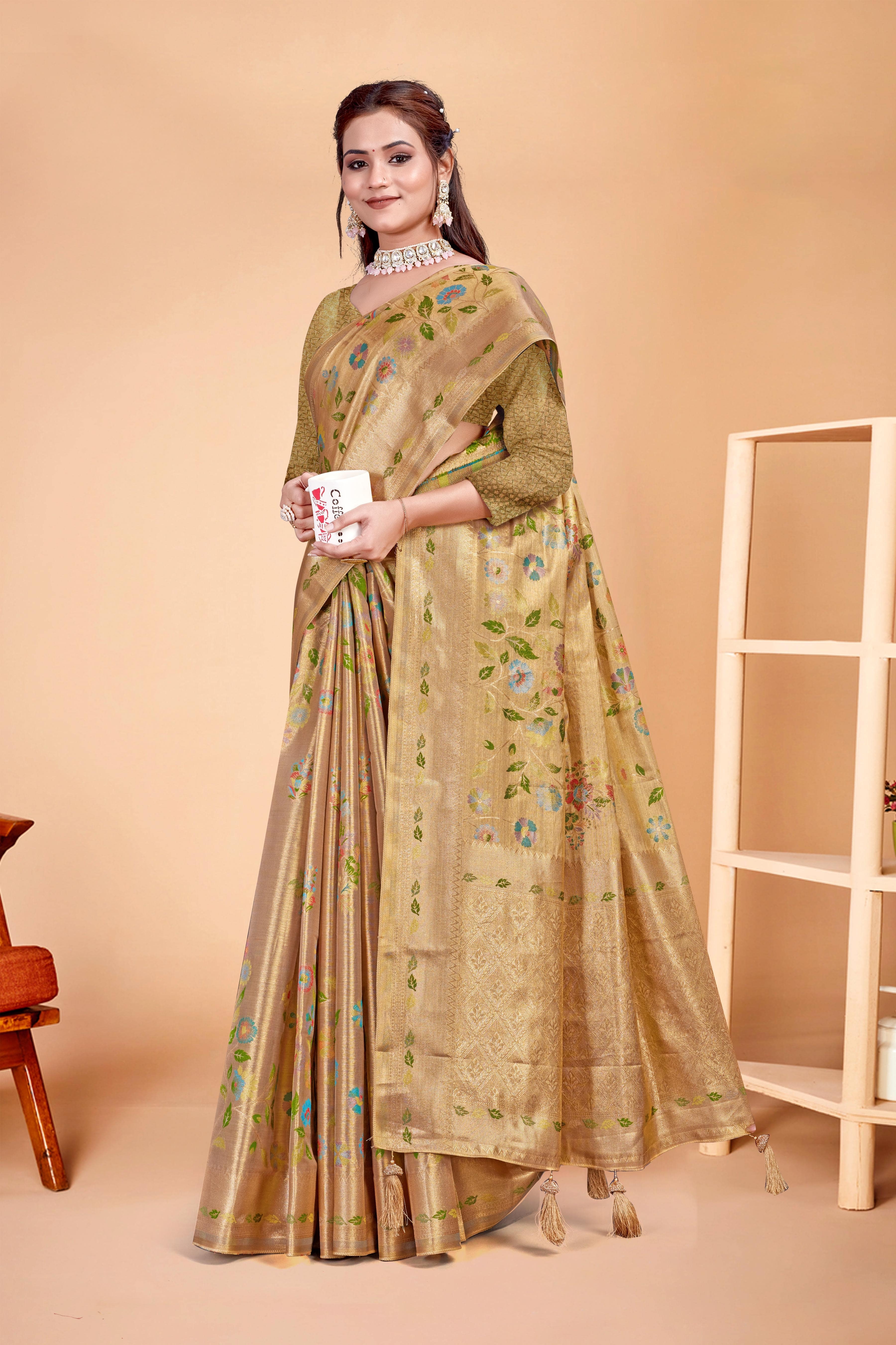 Parvati Multicolor Rapier Silk Saree -25918 - Pattern: Printed