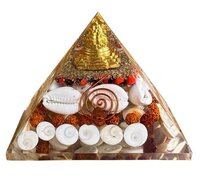Laxmi Pyramid Original Certified Gomati Chakra - 10.2x10.2x10.2 Cm, Crystal | Wealth & Prosperity Enhancer With Shree Yantra, Rudraksha, Feng Shui & Vastu Solution