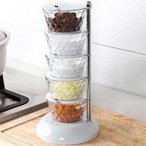 5 Section 360A  Rotating Vertical Seasoning Box Plastic Pickle Towers