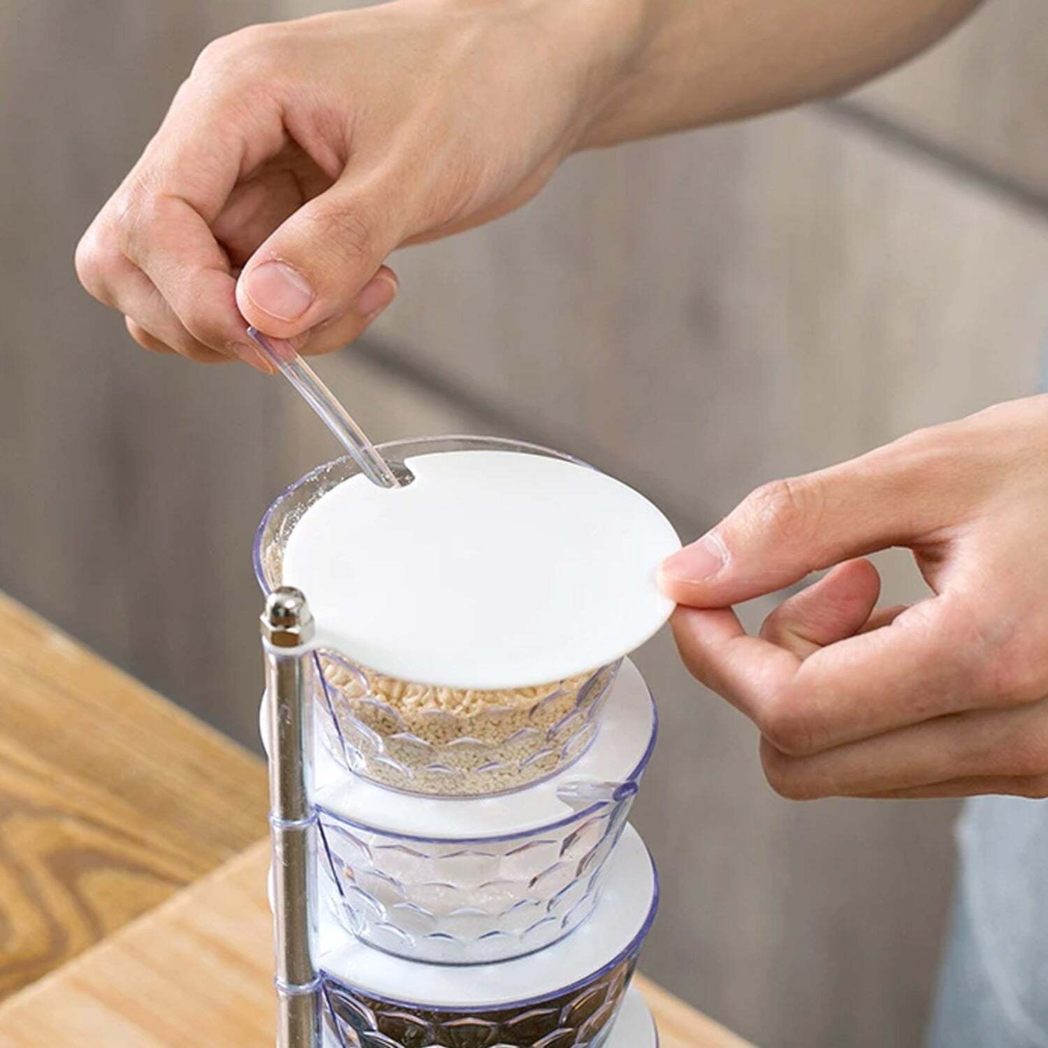 5 Section 360a Rotating Vertical Seasoning Box Plastic Pickle Towers