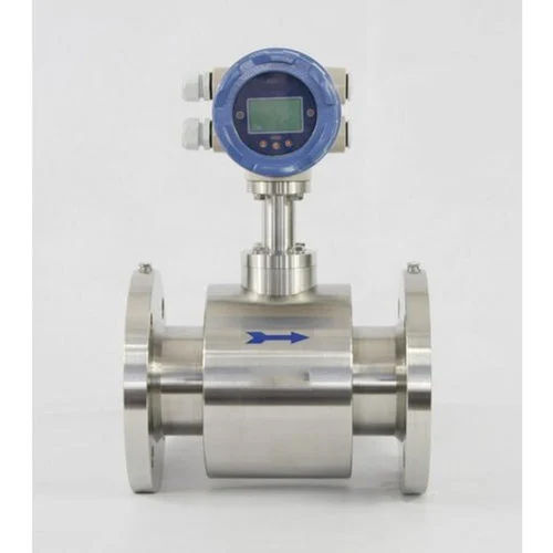 SS Electromagnetic Flow Meter - 0 to 50 m3/hr Flow Range, Digital Display | Remote & Integral Mount, ANSI 150# Flange End, IP68 Protection, 230 VAC Voltage