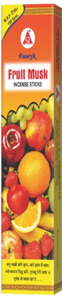 Fruit Musk Incense Sticks (small Box) - 100% Natural Bamboo, Brown Color | Eco-friendly, Aromatic, Anti-odour, Round Shape
