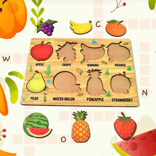 Wooden Fruits Puzzle Learning Educational Boards