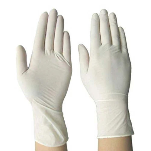 Powder Free Latex Examination Hand Gloves - Color: White