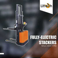 Walk Away Type Fully Electric Stacker - Durable Black and Orange Design Different Size Options | 1-Year Warranty Effortless Indoor Operation