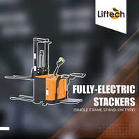 Single Frame Fully Electric Stacker - 1000 Kg Lifting Capacity, Durable Black And Orange Design, Easy Operation With 1-year Warranty
