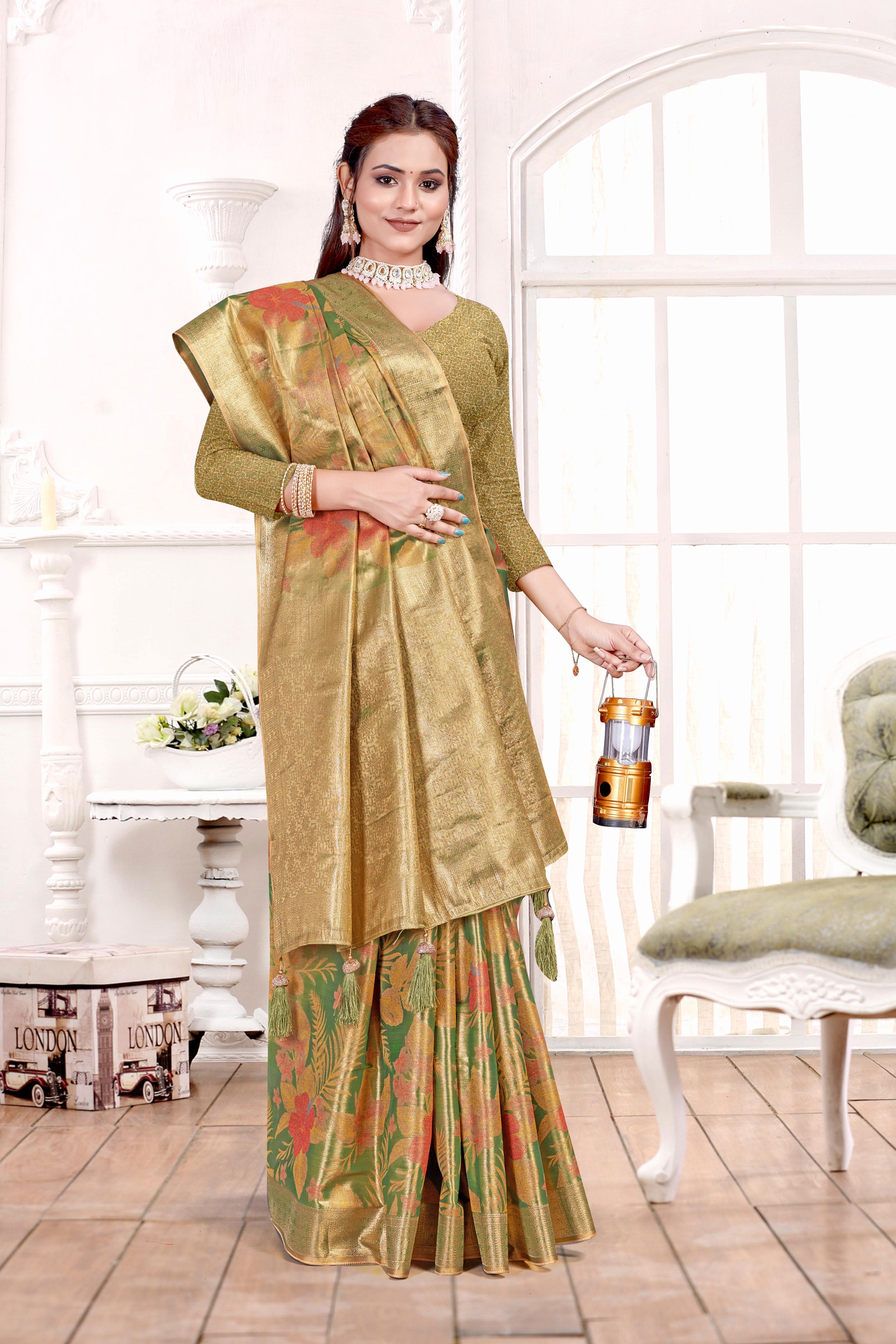 Parvati Multicolor Rapier Silk Saree -25926